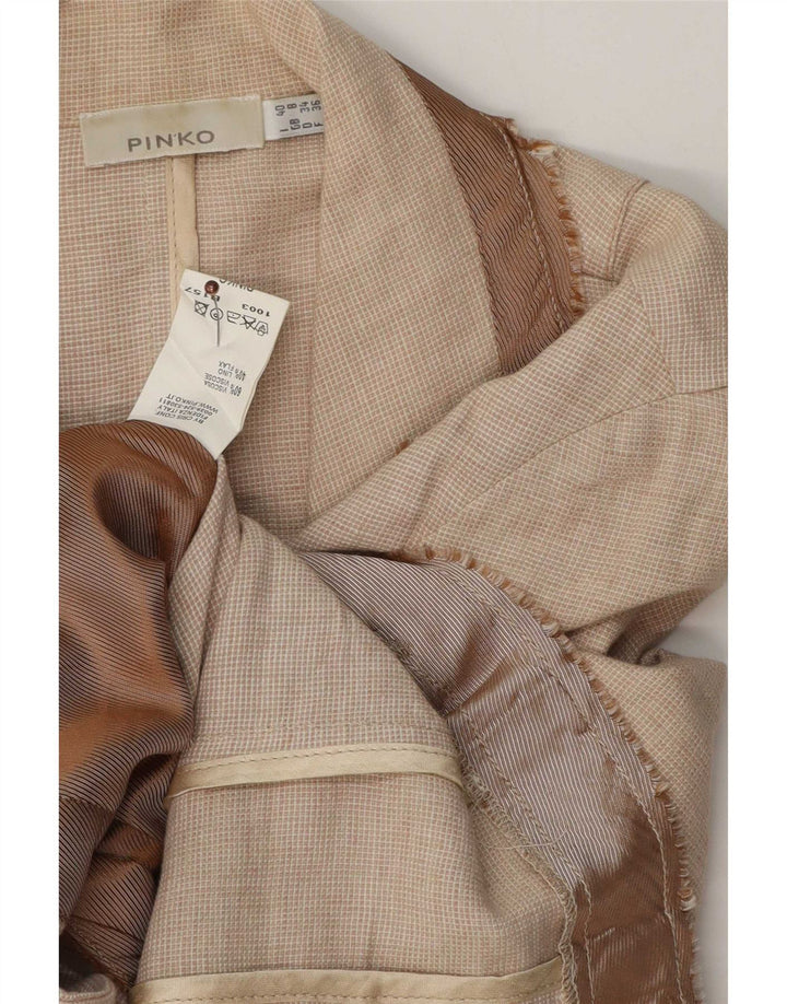 Jachetă pentru femei Pinko cu 3 nasturi, bumbac, bej, UK 8