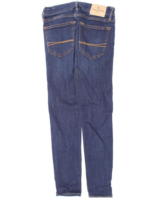 Blugi skinny subțiri Abercrombie & Fitch pentru băieți 11-12 ani W24 L25 bleumarin