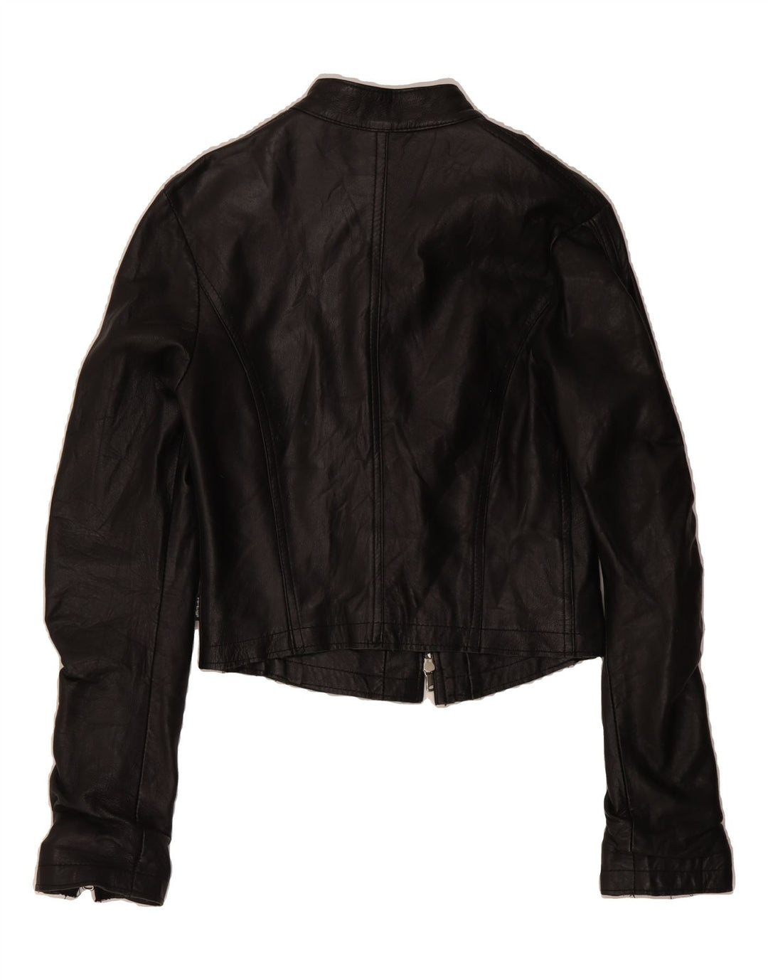ARTIGLI Womens Crop Leather Jacket UK 10 Small Black Vintage Artigli and Second-Hand Artigli from Messina Hembry 
