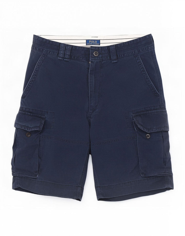 Pantaloni scurți cargo Ralph Lauren pentru bărbați W32, bumbac mediu albastru bleumarin