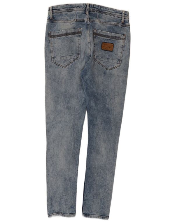 Blugi skinny distressed pentru bărbați Zara EU 38 Mici L30 L27 Albastru