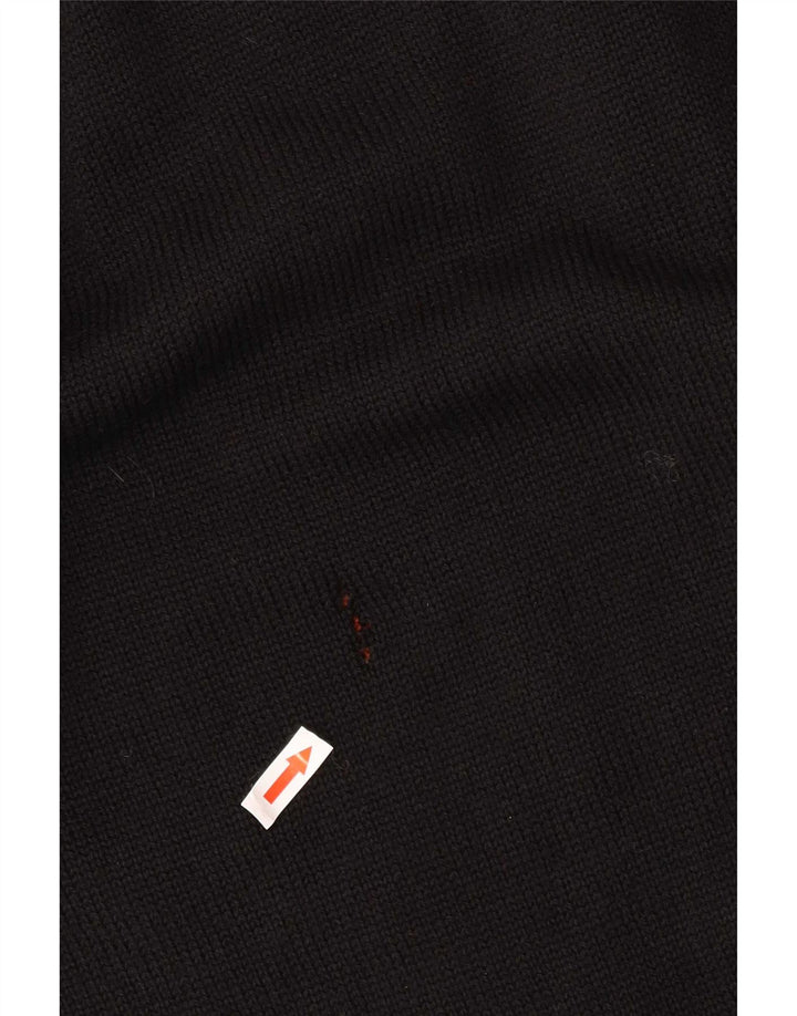 Pulover cardigan cu paragate vintage pentru femei EU 40 Medium Black Colorblock