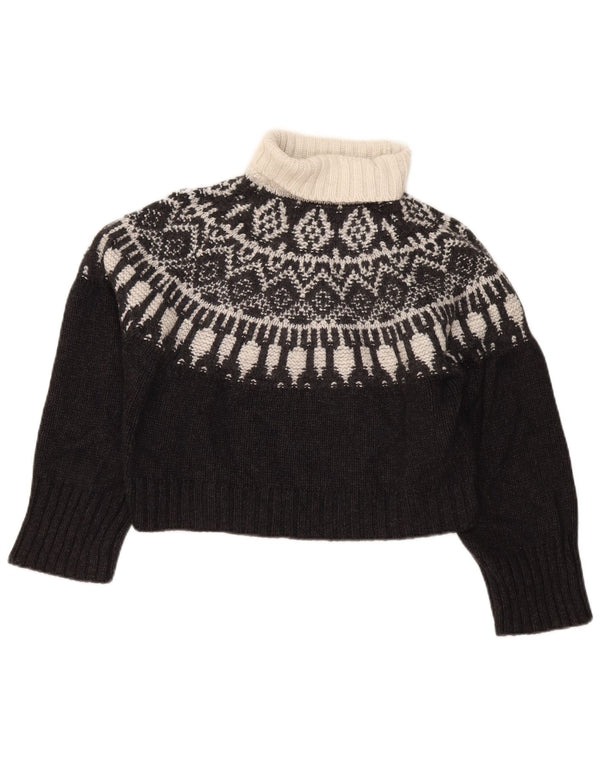 Pulover de damă Massimo Dutti cu decolteu rotund pentru femei UK 6 XS Black Fair Isle