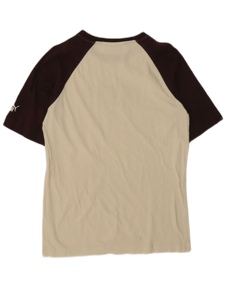 Tricou grafic Puma pentru bărbați Top mediu alb din bumbac color bloc
