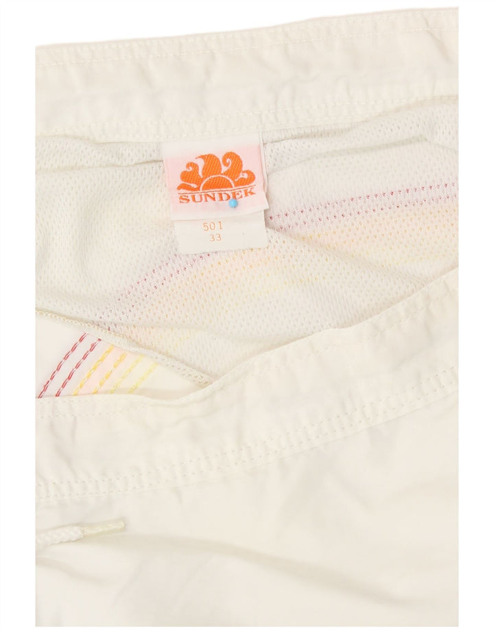 Sundek Pantaloni scurți de înot pentru bărbați, nailon alb mediu