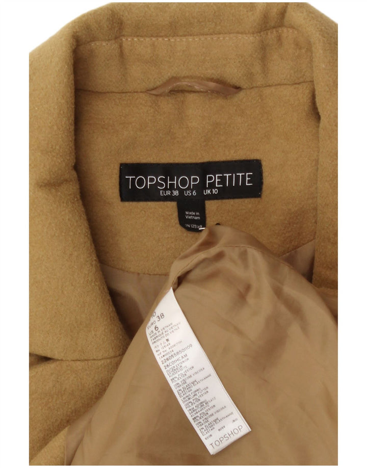 Topshop pardesiu supradimensionat pentru femei UK 10 mic poliester galben
