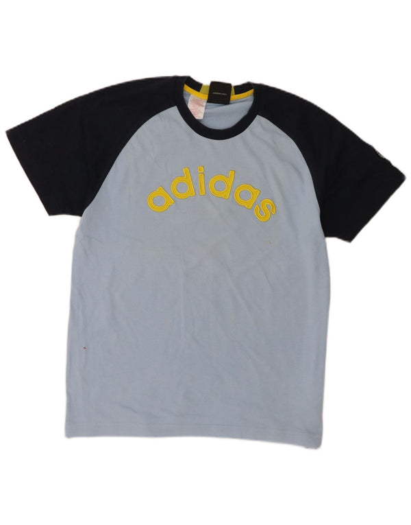 Tricou grafic Adidas pentru băieți Top 13-14 ani, albastru, bumbac color bloc