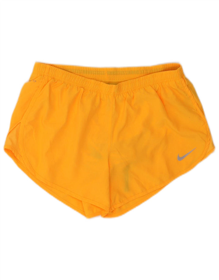 Pantaloni scurți sport Nike Dri Fit pentru femei UK 14 Poliester portocaliu mediu