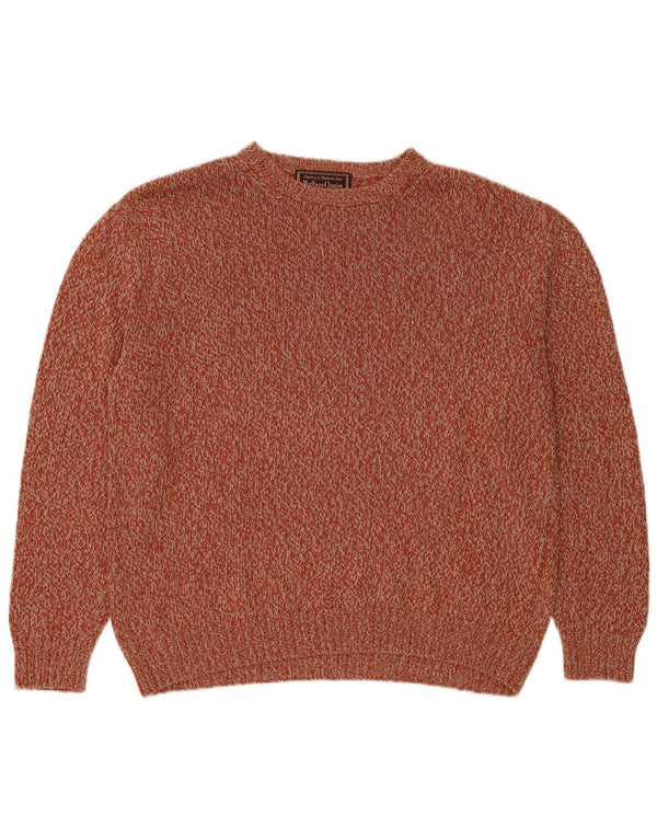 Marlboro Classics Mens Crew Neck Jumper Sweater XL Orange Flecked Linen