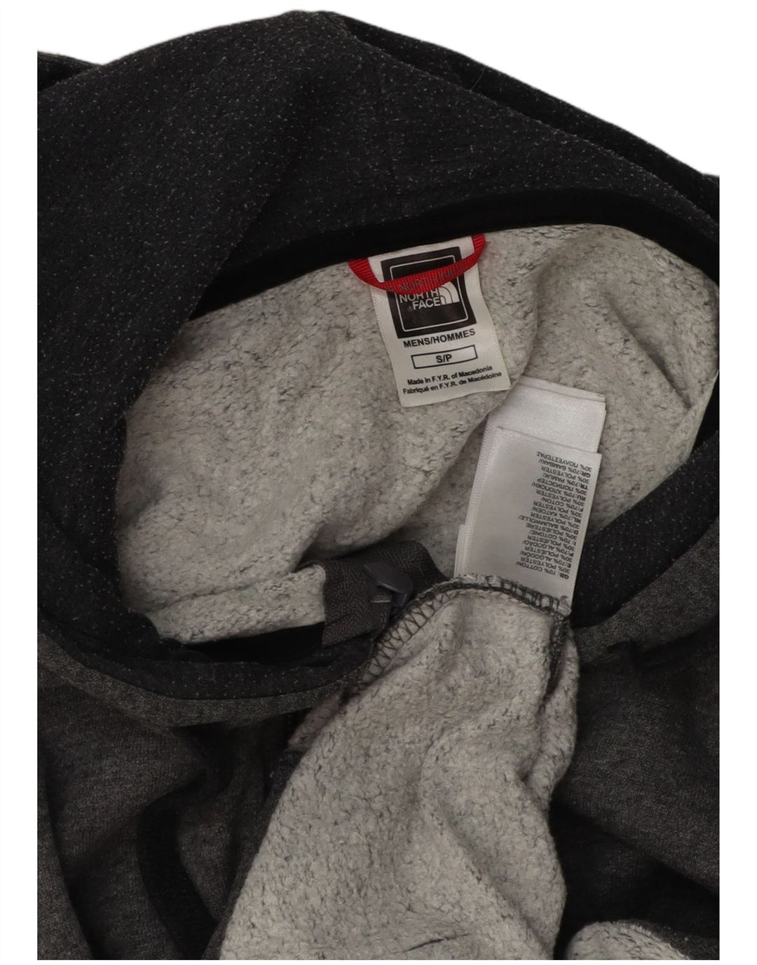 Pulover The North Face pentru bărbați, cu fermoar, bumbac, gri mic
