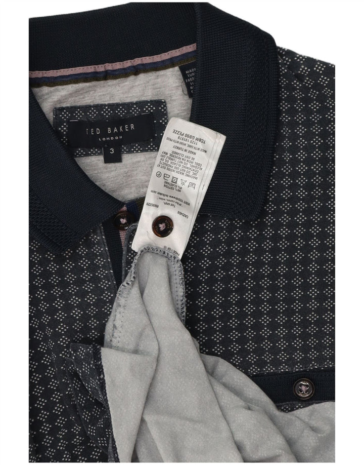 Tricou polo pentru bărbați Ted Baker Mărimea 3 Mediu Bleumarin Geometric