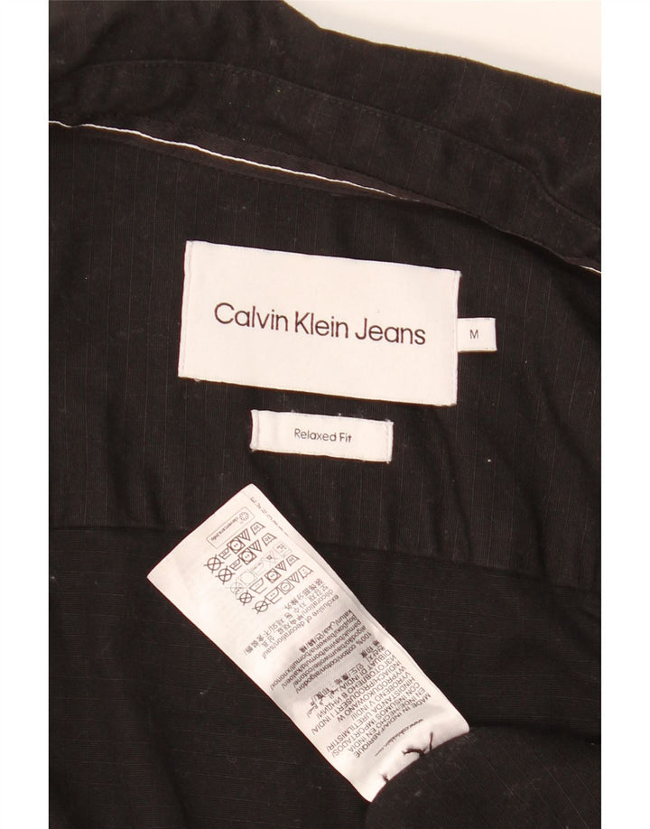 Cămașă Calvin Klein pentru bărbați, cu formă relaxată, bumbac mediu negru