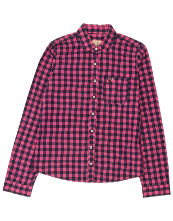 Cămașă Hollister pentru femei UK 14 Medium Pink Gingham Bumbac