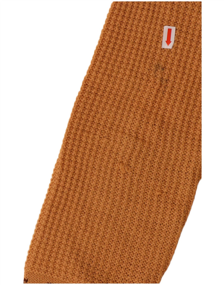 VINTAGE Pulover cu decolteu în V pentru femei UK 10 Small Brown Geometric