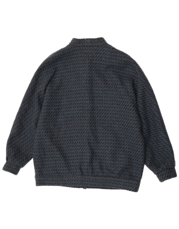 Bomber vintage pentru femei cu mâneci 3/4 UK 14, mare, bleumarin, cu dungi
