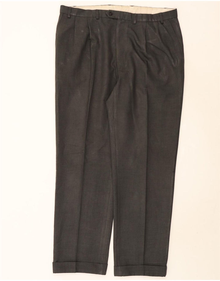 Marks & Spencer Pantaloni de costum pentru bărbați L40 L33 Gri poliester