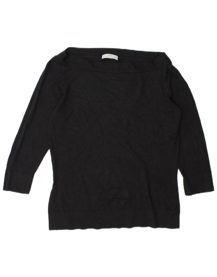 Marks & Spencer pentru femei Lash Top cu mâneci 3/4 UK 10 Small Black Viscose