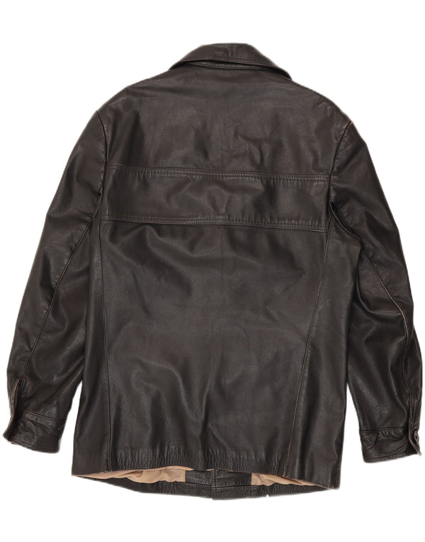 Jachetă de piele vintage pentru bărbați UK 38 Medium Black Leather