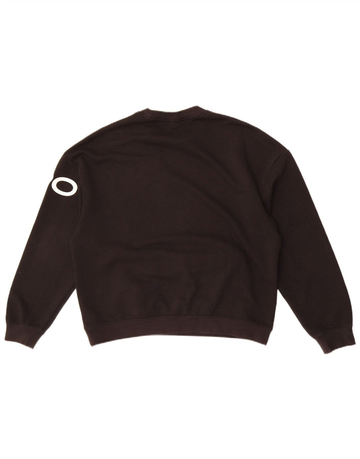 Pulover supradimensionat cu grafic Nike pentru femei UK 10 Bumbac negru mic