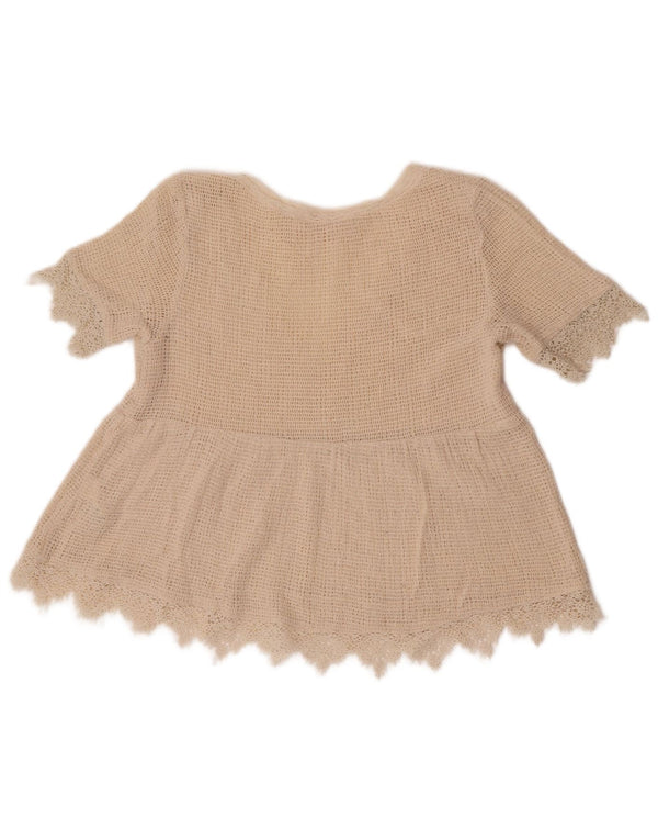 Top Bluză Crochet Crochet Trafaluc pentru Damă Zara UK 6 XS Bumbac Bej