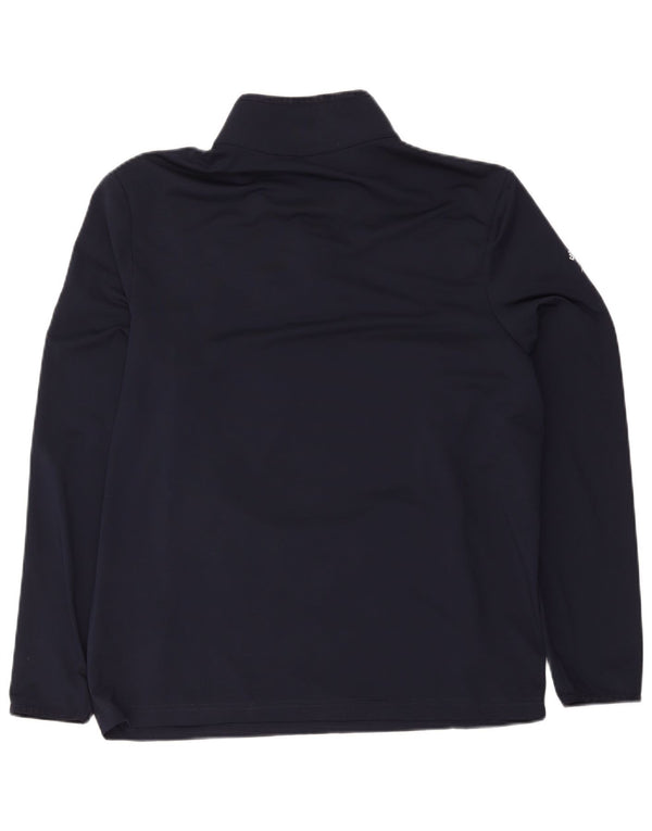 Lacoste Mens Zip Neck Pullover Tracksuit Top Size 6 XL Navy Blue Polyester
