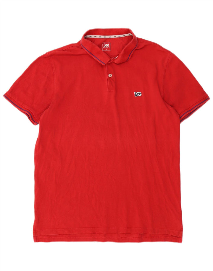 Tricou polo pentru bărbați LEE, bumbac roșu mare