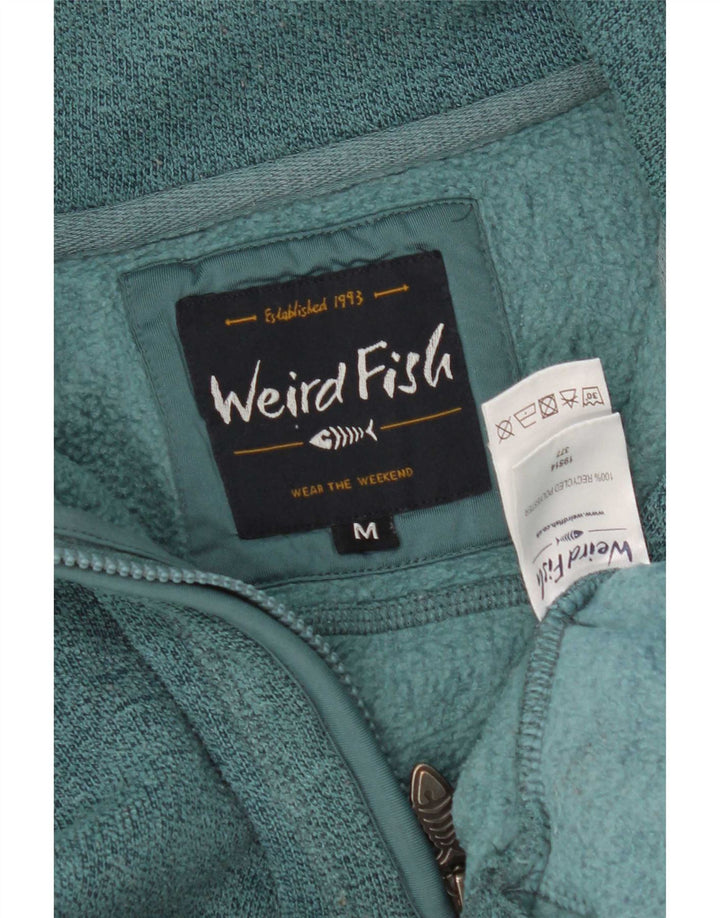 Pulover pentru bărbați Weird Fish, cu fermoar, cu gât, poliester verde mediu