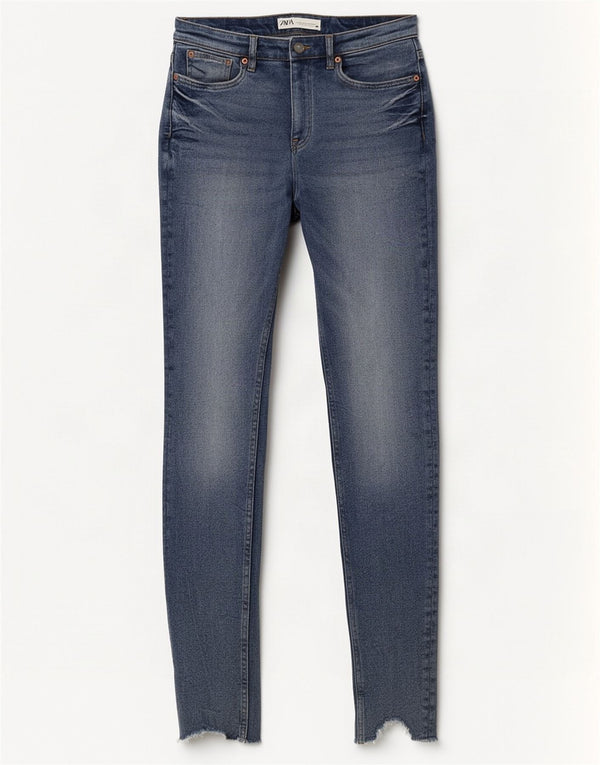 Blugi skinny distressed pentru femei Zara EU 38 Mici L28 L30 Bumbac albastru