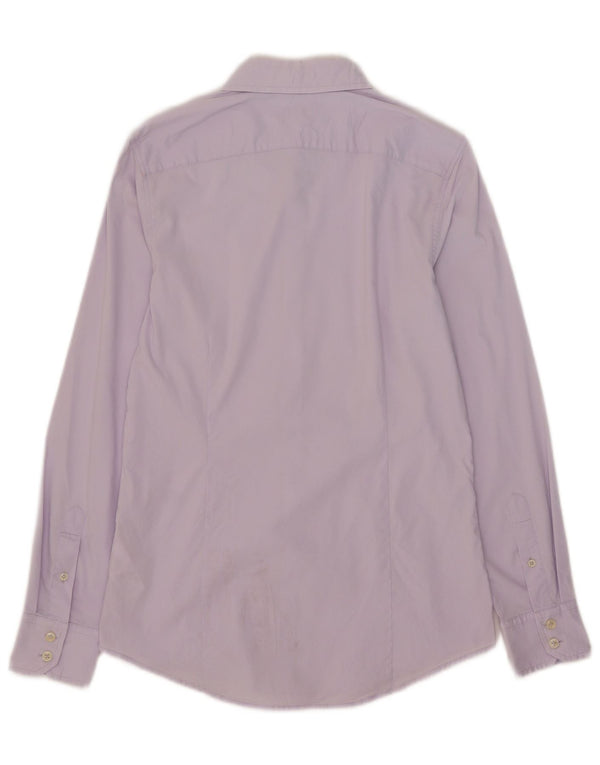Cămașă Benetton pentru bărbați din bumbac violet mediu