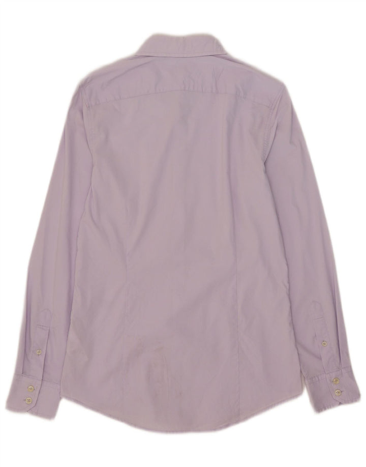Cămașă Benetton pentru bărbați din bumbac violet mediu