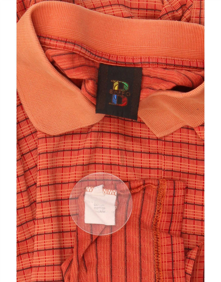Tricou polo pentru bărbați Baffo IT 56 XL bumbac cu carouri portocalii