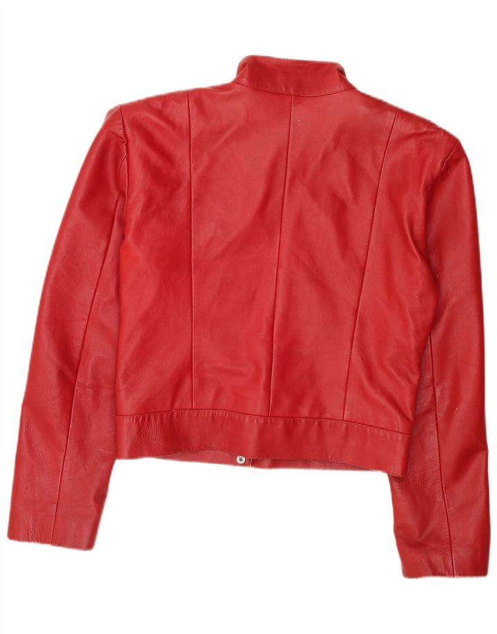 Jachetă din piele vintage pentru femei UK 18 XL Roșu