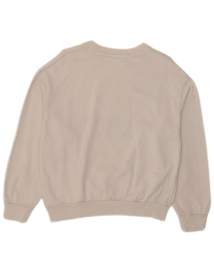 Pulover supradimensionat cu grafic pentru femei Zara UK 10 Bumbac alb mic
