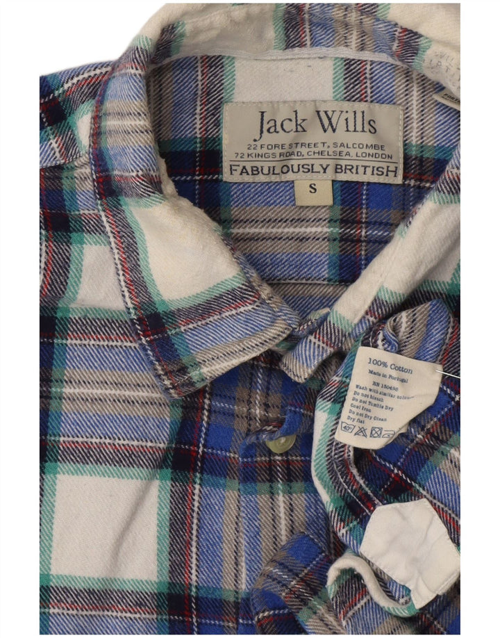 Cămașă de flanel Jack Wills pentru bărbați, bumbac în carouri, albastru bleumarin