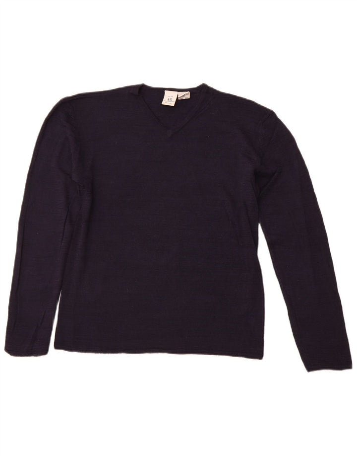 ARMANI EXCHANGE Pulover cu decolteu în V pentru femei UK 12 Medium Bleumarin