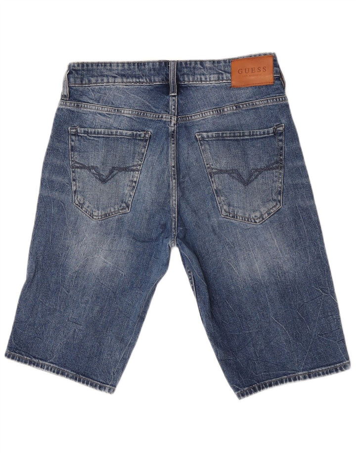 Pantaloni scurți Guess Regular Denim W30, bumbac albastru mediu