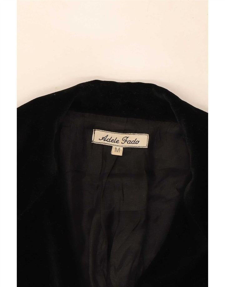 Adele Fado Jachetă pentru femei din catifea cu 3 nasturi, UK 12 Medium Black