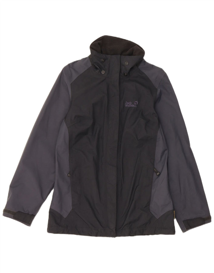 Jack Wolfskin Jachetă de ploaie pentru femei UK 8 Small Black Colorblock