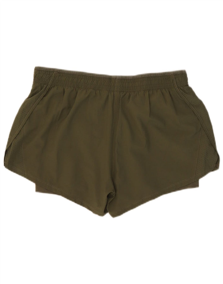 Pantaloni scurți sport Nike Dri Fit pentru femei UK 14, mari, kaki, poliester