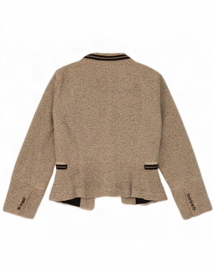 Jachetă blazer supradimensionată pentru femei Zara UK 10 Mic Bej cu pete