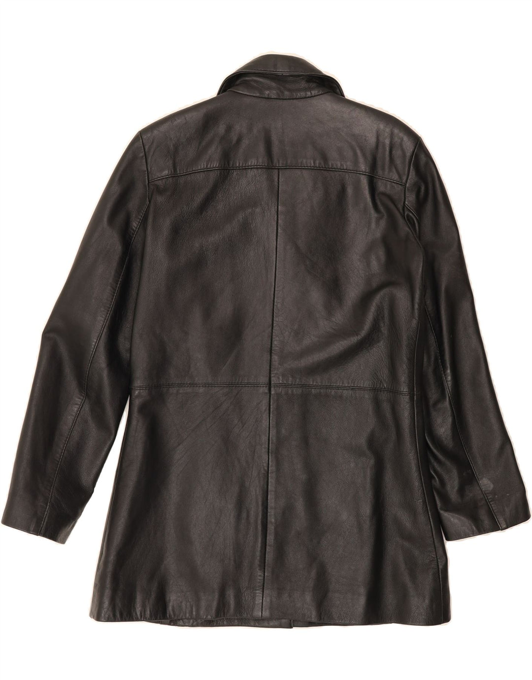 VINTAGE Womens Leather Coat UK 18 XL Black Leather Vintage Vintage and Second-Hand Vintage from Messina Hembry 