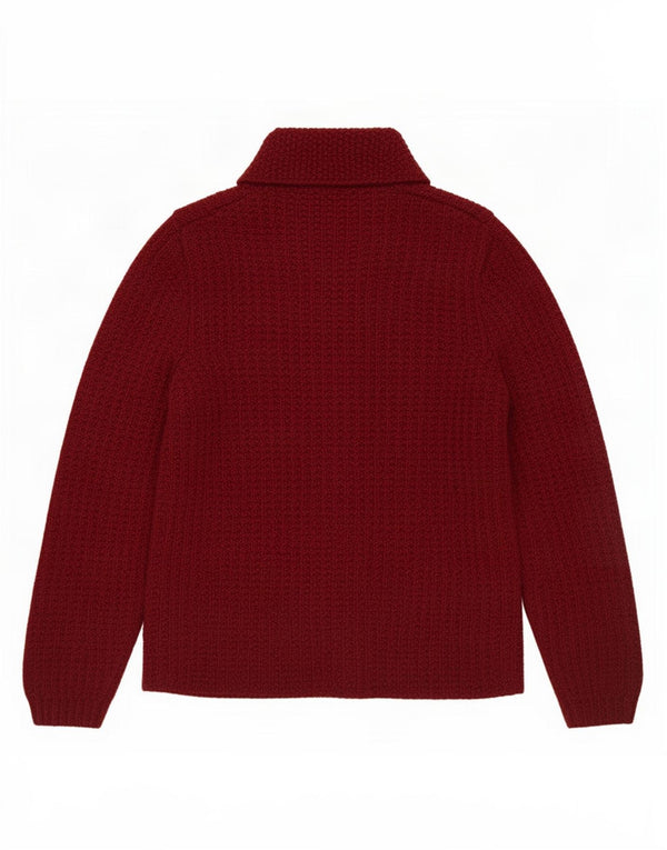 Pulover Cardigan Vintage pentru Damă UK 14 Medium Burgundy
