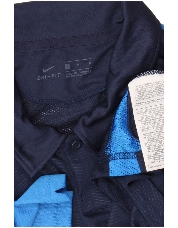 Tricou polo Nike pentru bărbați Dri Fit, mediu, albastru bleumarin, poliester color bloc