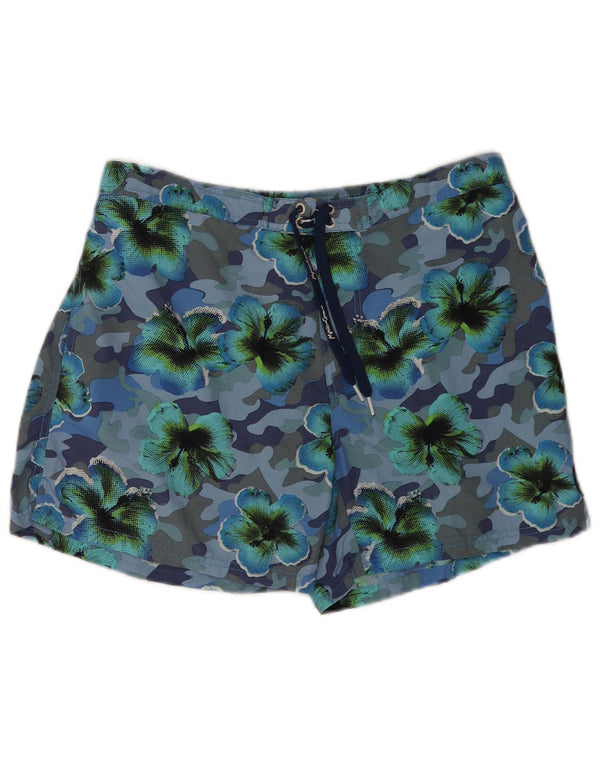 Pantaloni scurți de înot obișnuiți pentru bărbați Maui and Sons XL, albastru, poliamidă florală
