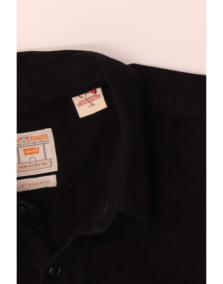Cămașă de blugi standard pentru bărbați Levi's, bumbac negru mare