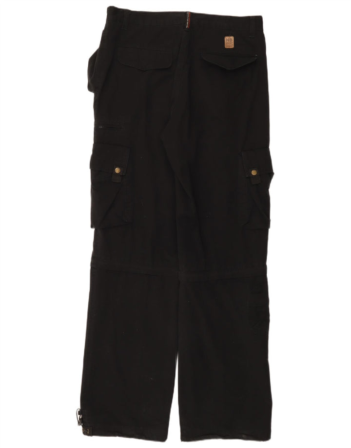 Pantaloni cargo drepți vintage pentru bărbați W33 L33 negri