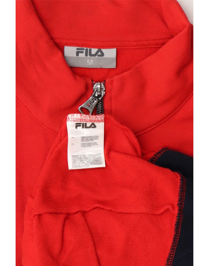 Jachetă pentru trening Fila pentru bărbați, bumbac color bloc, roșu mediu
