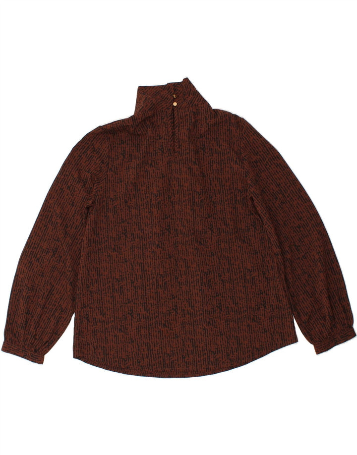 NICE & CHIC Womens Blouse Top UK 14 Large Brown Striped Vintage Nice & Chic and Second-Hand Nice & Chic from Messina Hembry 