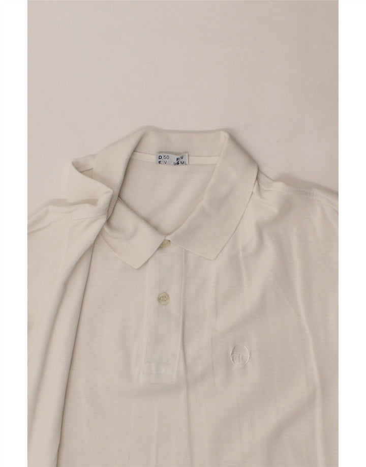SERGIO TACCHINI Mens Polo Shirt Medium White Vintage Sergio Tacchini and Second-Hand Sergio Tacchini from Messina Hembry 