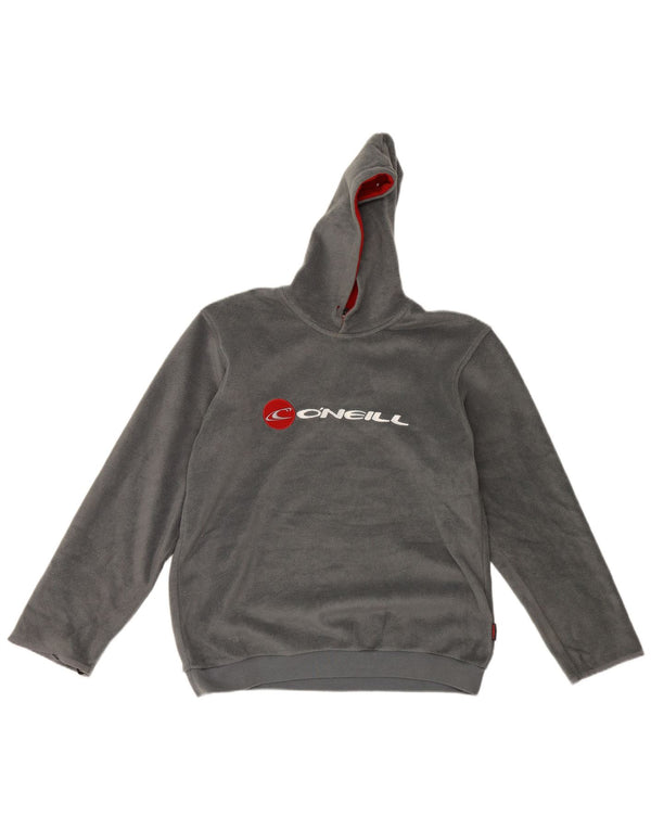 O'Neill Mens Graphic Hooded Fleece Jumper Small Grey Polyester